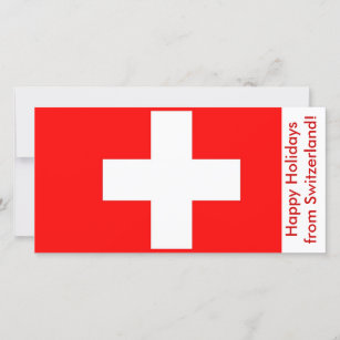 Flag of Switzerland, Happy Holidays Holiday Card