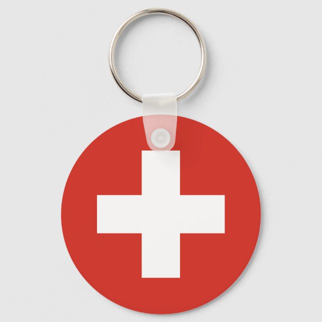 Flag of Switzerland Key Ring (Front)