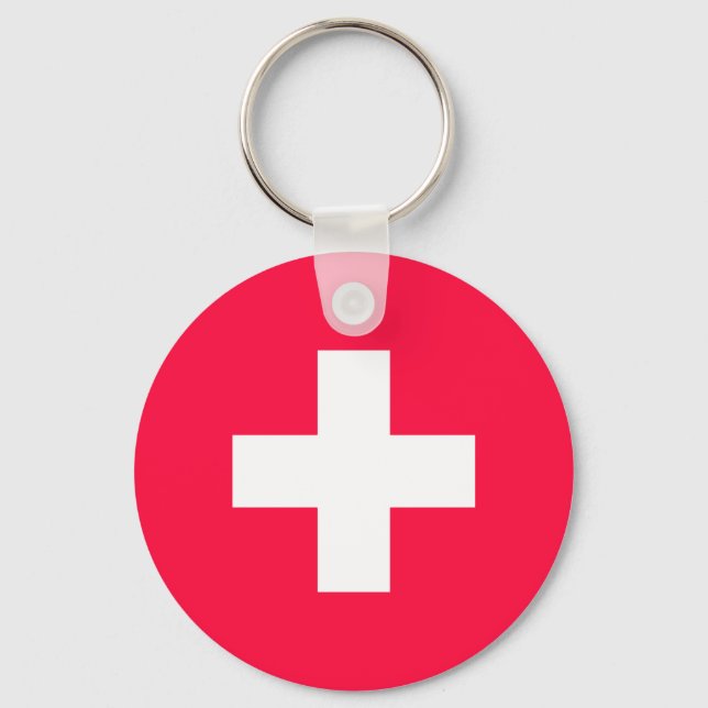Flag of Switzerland modified - Switzerland - Suiss Key Ring (Front)