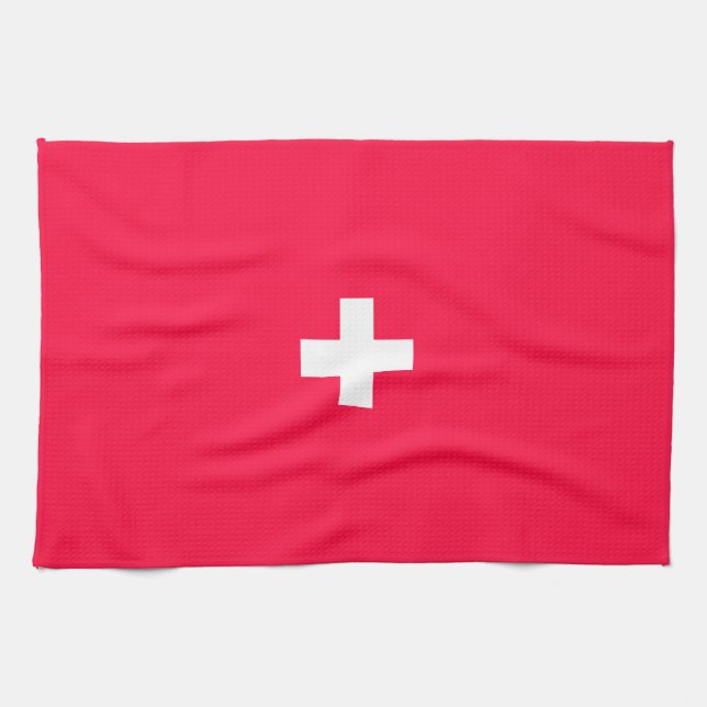 Flag of Switzerland modified - Switzerland - Suiss Tea Towel (Horizontal)