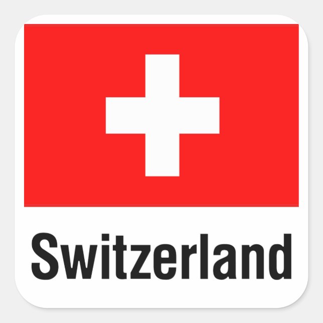 FLAG of SWITZERLAND Square Sticker (Front)