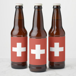 Flag of Switzerland - Switzerland - Suisse - Svizz Beer Bottle Label