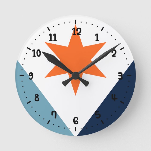 Flag of Syracuse, New York Round Clock (Front)