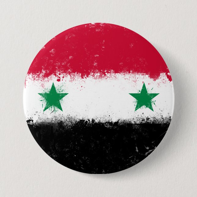 Flag of Syria 7.5 Cm Round Badge (Front)