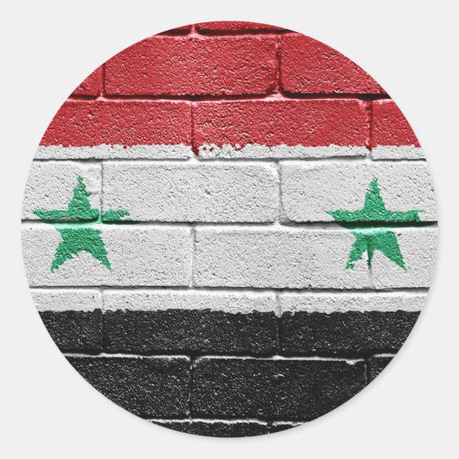 Flag of Syria Classic Round Sticker (Front)