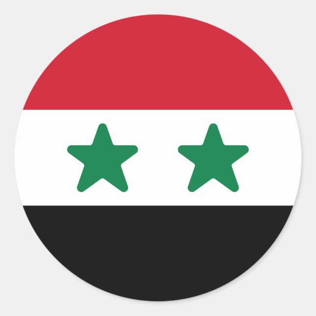 Flag of Syria Classic Round Sticker (Front)