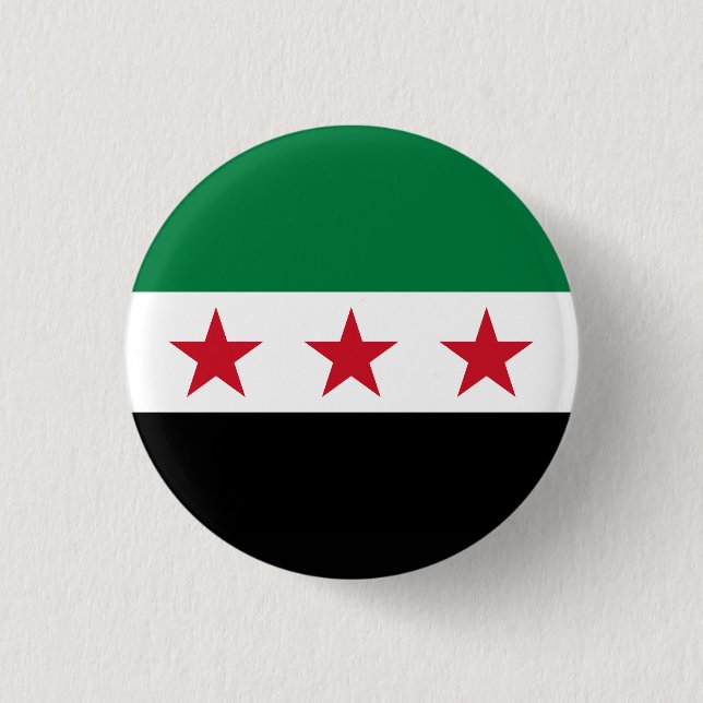 Flag of Syria (December 2024) 3 Cm Round Badge (Front)