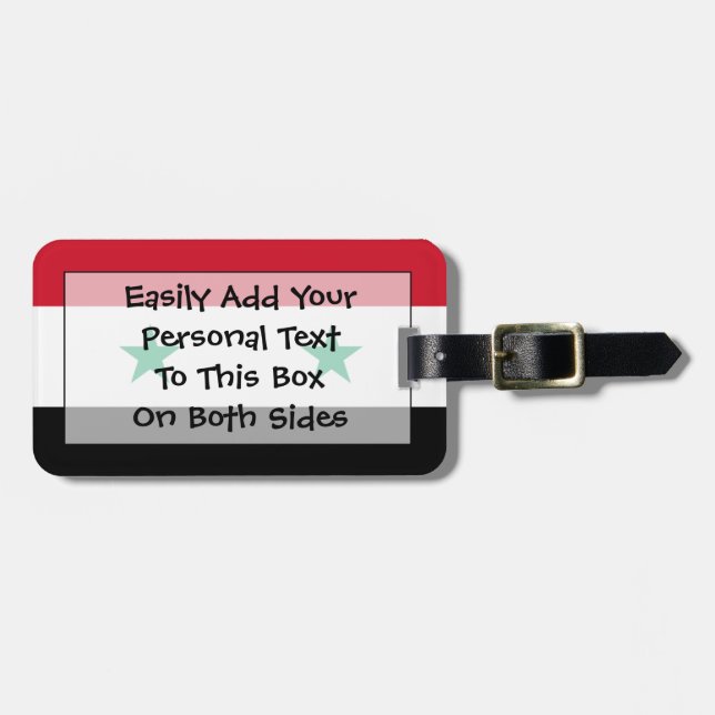 Flag of Syria Easy ID Personal Luggage Tag (Front Horizontal)