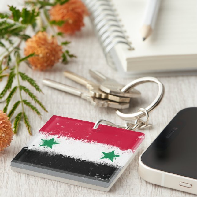 Flag of Syria Key Ring (Front Right)