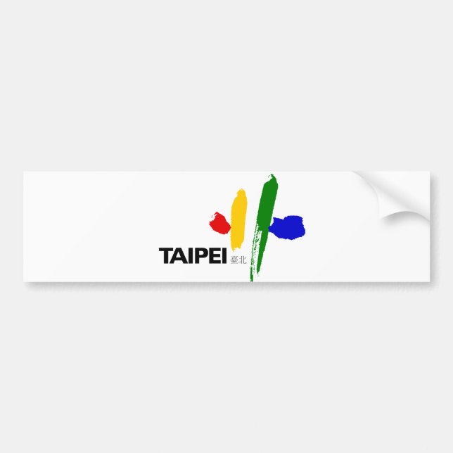 Flag of Taipei City (Taiwan) Bumper Sticker (Front)