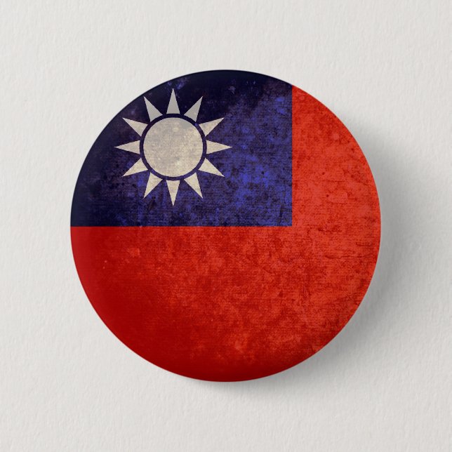 Flag of Taiwan 6 Cm Round Badge (Front)