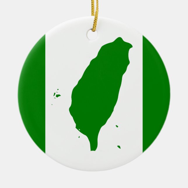 Flag of Taiwan Ceramic Tree Decoration (Front)