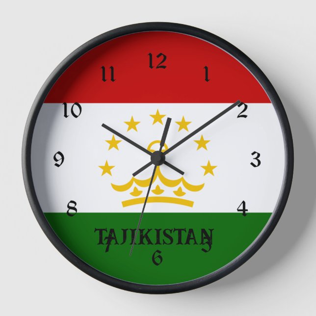 Flag of Tajikistan Clock (Front)