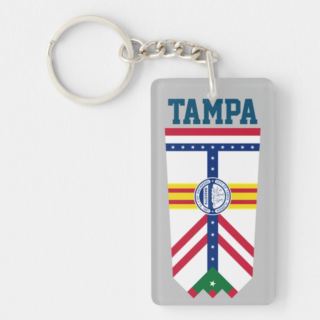 Flag of Tampa, Florida Key Ring (Front)