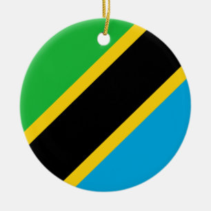 Flag of Tanzania Ceramic Tree Decoration