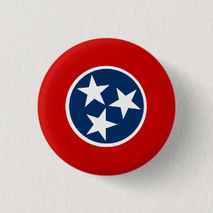 Flag of Tennessee 3 Cm Round Badge