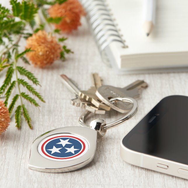 Flag of Tennessee Key Ring (Side)