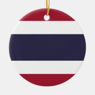 Flag of Thailand Ceramic Tree Decoration