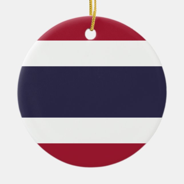 Flag of Thailand Ceramic Tree Decoration (Front)