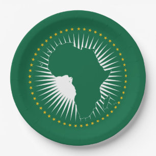 Flag of the African Union (Continent of Africa) Paper Plate