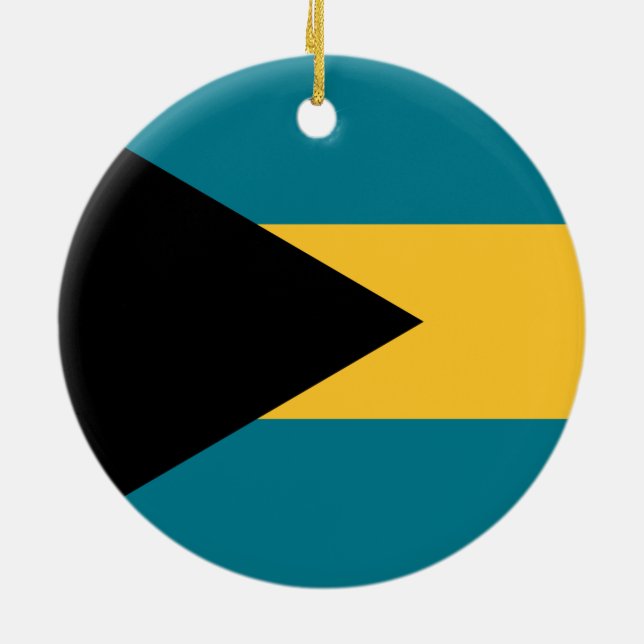Flag of the Bahamas Ceramic Tree Decoration (Back)