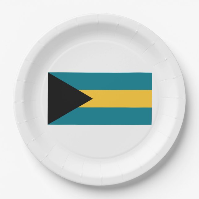Flag of the Bahamas Paper Plate (Front)