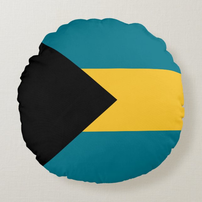 Flag of the Bahamas Round Cushion (Front)
