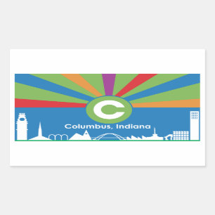 Flag of the City of Columbus Rectangular Sticker