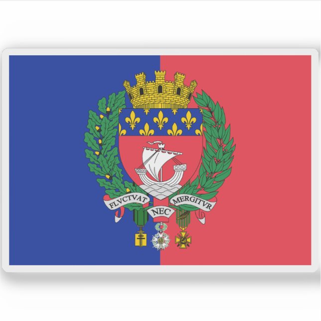 Flag of the city of Paris, France (Front)