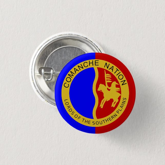 Flag of the Comanche Nation 3 Cm Round Badge (Front & Back)