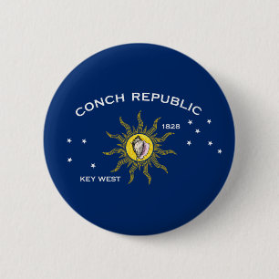 Flag of the Conch Republic, Flag of Key West 6 Cm Round Badge