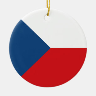 Flag of the Czech Republic Ceramic Tree Decoration