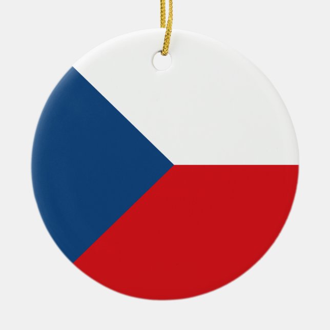 Flag of the Czech Republic Ceramic Tree Decoration (Front)