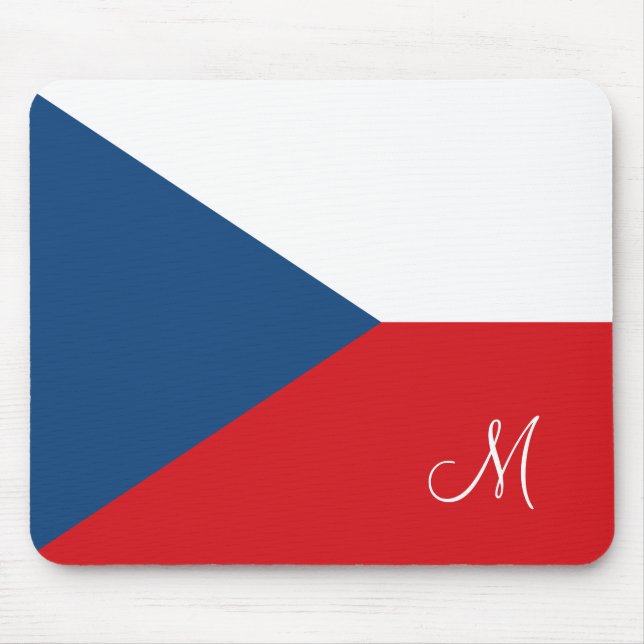 Flag of the Czech Republic Monogrammed Mouse Pad (Front)