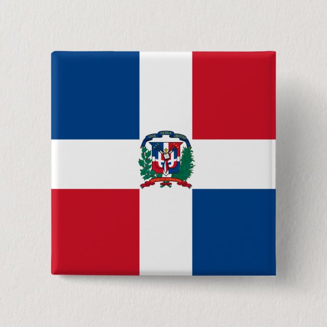 Flag of the Dominican Republic 15 Cm Square Badge (Front)