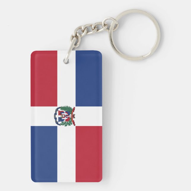 Flag of the Dominican Republic Key Ring (Back)