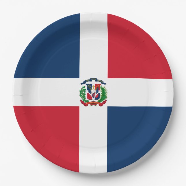 Flag of the Dominican Republic Paper Plate (Front)