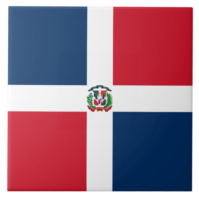 Flag of the Dominican Republic Tile (Front)