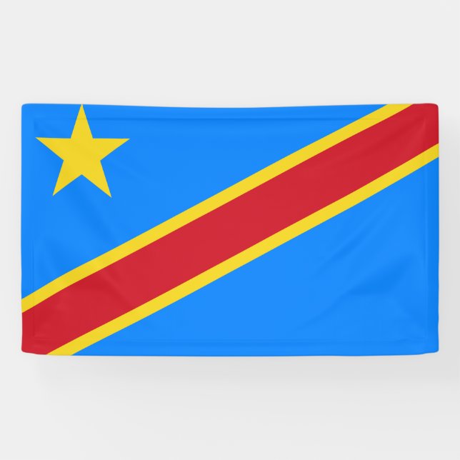 Flag of the DRC (Democratic Republic of the Congo) Banner (Horizontal)