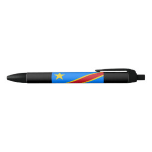 Flag of the DRC (Democratic Republic of the Congo) Black Ink Pen