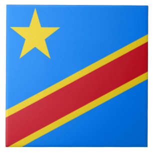 Flag of the DRC (Democratic Republic of the Congo) Tile
