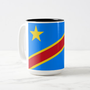 Flag of the DRC (Democratic Republic of the Congo) Two-Tone Coffee Mug
