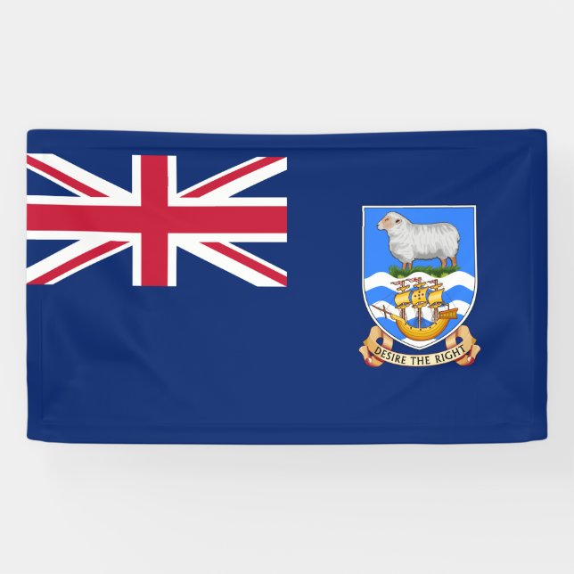 Flag of the Falkland Islands (British Territory) Banner (Horizontal)