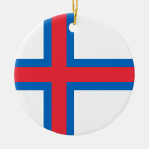 Flag of the Faroe Islands Ceramic Tree Decoration