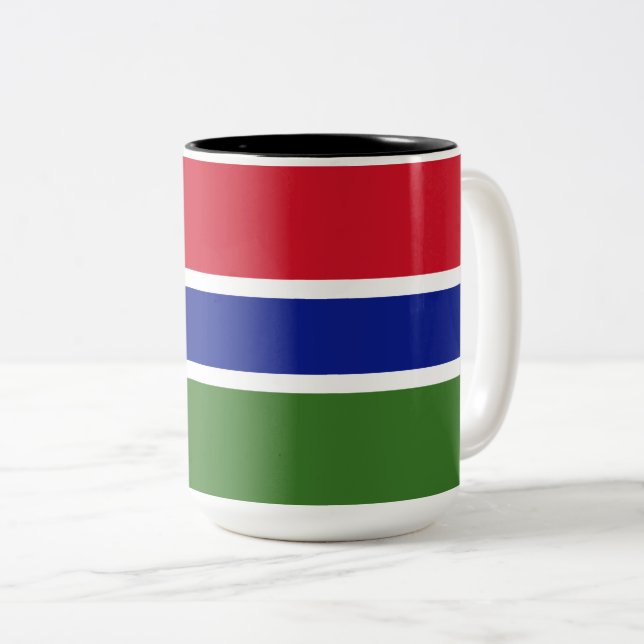 Flag of The Gambia Two-Tone Coffee Mug (Front Right)