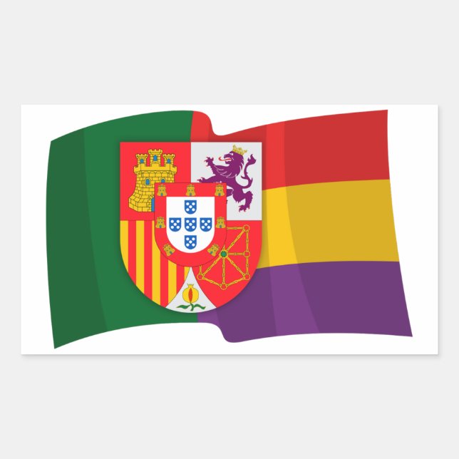 Flag of the Iberian Republic Rectangular Sticker (Front)