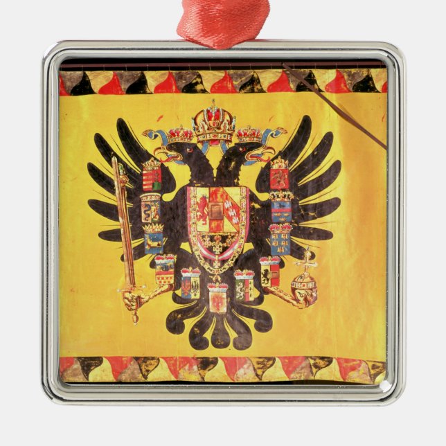 Flag of the Imperial Habsburg Dynasty, c.1700 Metal Tree Decoration (Front)
