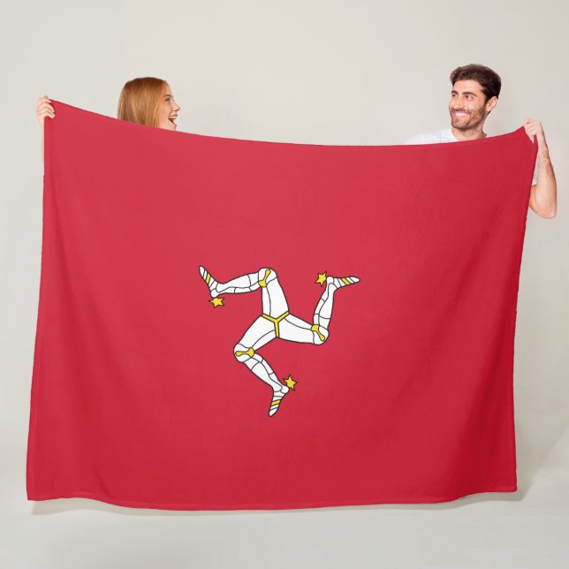 Flag of the Isle of Man Fleece Blanket (In Situ)