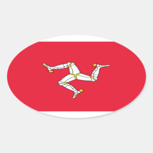 Flag of the Isle of Man Oval Sticker