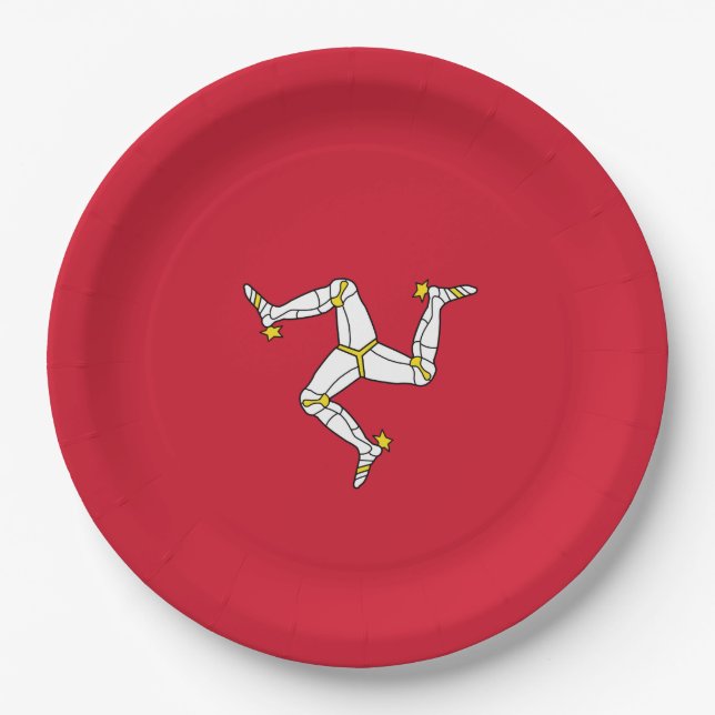 Flag of the Isle of Man Paper Plate (Front)
